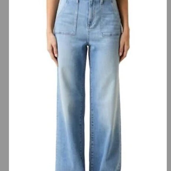 Le Jean Denim - Le Jean Utility Trouser in Salt (light blue) Sz 25